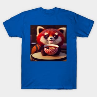 Kawaii Red Panda Eating Ramen T-Shirt